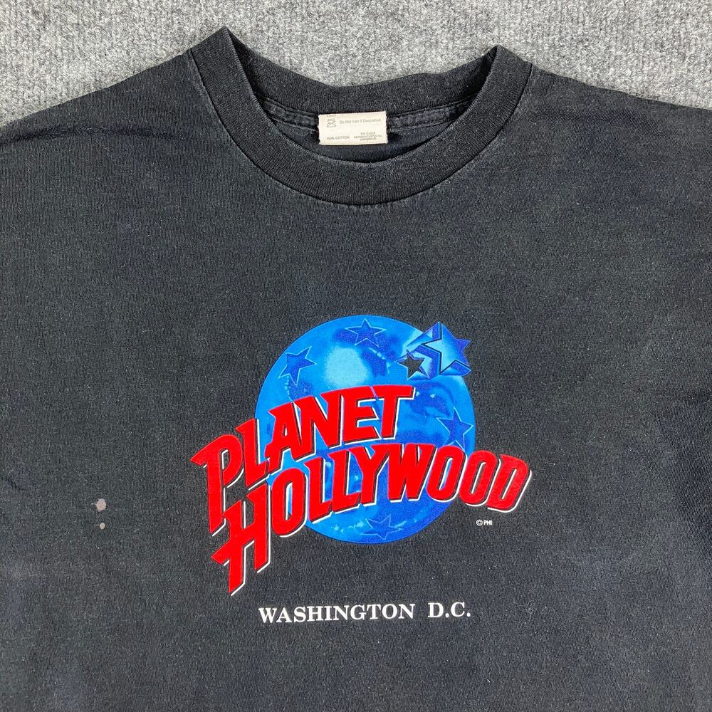 Planet Hollywood T-Shirt Mens Size‎ L Black Graphic Washington DC Vintage
